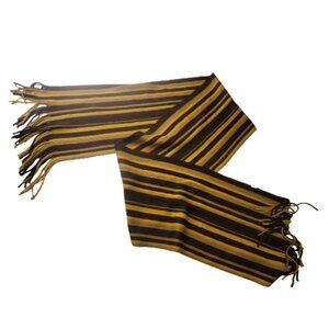 Mens Winter Scarf, Brown Scarf, Striped Scarf